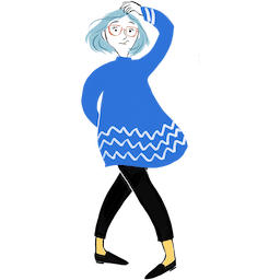 Hanna vandræðaleg á svipinn